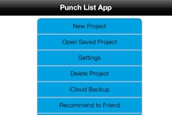 Punch List Hurov Iphone App Menu