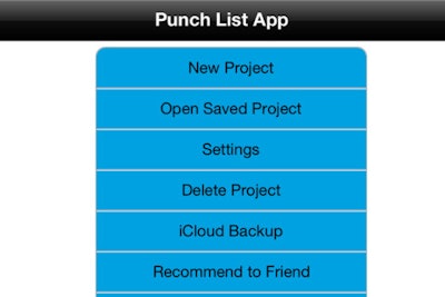 Punch List Hurov Iphone App Menu