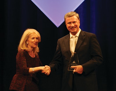 Aris Papadopoulos was presented with the award for his unprecedented and exemplary leadership in unifying the concrete industry in North America in developing a common direction on concrete sustainability and his international pioneering efforts on sustainability and resilience of concrete.