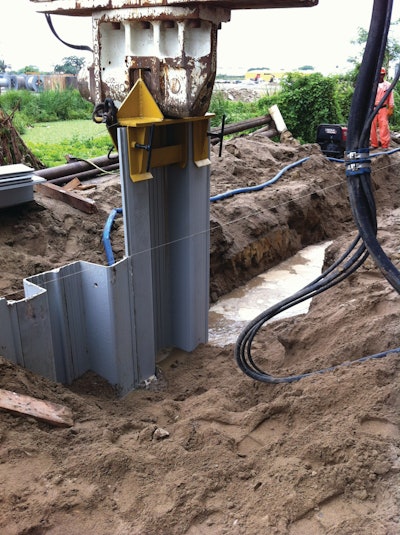 A total of 2,230 linear feet of ShoreGuard850 was installed along the entire edge of the canal to prevent seepage into the office complex and parking structure.