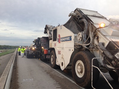 The project called for milling a 15-mile stretch of U.S. Highway 281 to a 2-in. depth, then placing 2 in. of new asphalt, all within a two-month period.