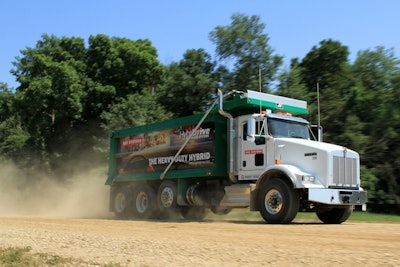 This dump truck uses BAE Systems hybrid technology.