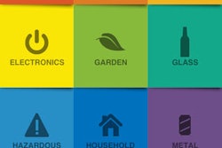 iRecycle lists a menu of recycling categories.