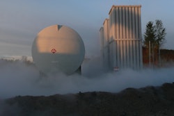 LNG storage at Mueller & Sons asphalt plant in Hamburg, MN.