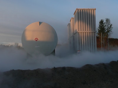 LNG storage at Mueller & Sons asphalt plant in Hamburg, MN.