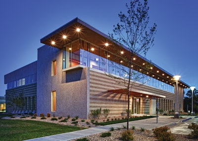 An Excellence in Achievement winner, this office building by Newcomb Construction Company, Madison, Wis., was created at a cost of less than $100 per square foot, including site-work and interior build-out.