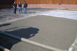 Finishing the pervious concrete was done with roller-screed strike-off, covered with plastic and rolled, and then received a plastic cover cure.