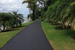 A stretch of the newly sealcoated Lake Trail on Palm Beach Island.