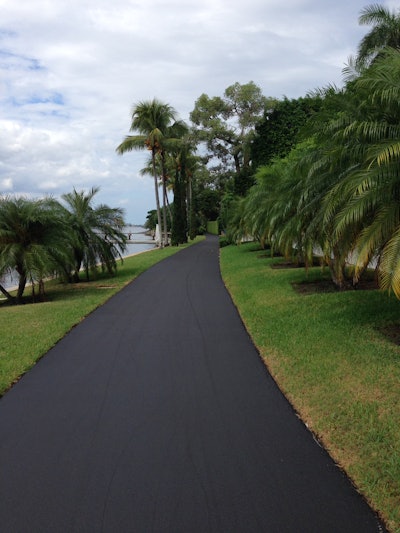 A stretch of the newly sealcoated Lake Trail on Palm Beach Island.