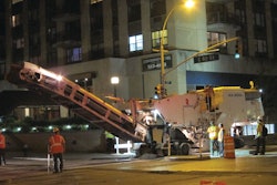 The Roadtec RX-900e milled the concrete at 1 inch deep, traveling at 35 to 40 feet per minute.