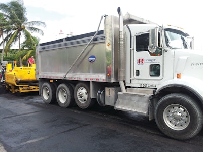 Ranger Construction from West Palm Beach, donated 20 tons of S3 hot mix asphalt to be used to pave the milled surface.