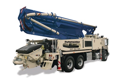 38Z Truck Mounted Concrete Boom Pump From Putzmeister America For Construction Pros