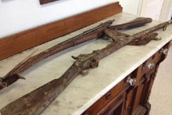 Two Civil-War era rifles were found in a pile of debris in a wall the demolition contractor was tearing down.