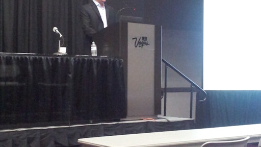 Ken Vallens, vice president product development/engineering sales at CTS speaking about concrete sustainability at World of Concrete 2014.