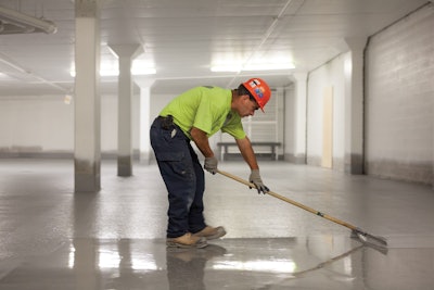 Product provides an impermeable, non-slip surface that resists wear while protecting the concrete.