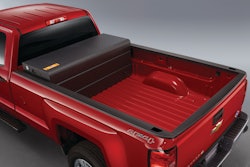 The compressed natural gas tank used in the manufacturer's bi-fuel option on 2015 Chevrolet Silverado 2500 HD and 3500HD models.