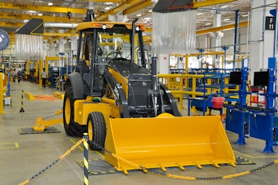 John Deere will manufacture backhoe-loaders and wheel loaders in one of the new Brazil manufacturing facilities and excavators, in partnership with Hitachi Construction Machinery, in the other.