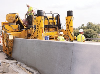 JBI Construction had their entire company and three of their GOMACO slipform pavers at work on the project, including their four-track Commander III.
