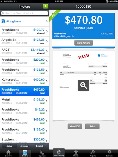 Keep track of when invoices get paid.