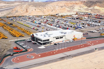 Aerial photo of the March 2014 Ritchie Bros. record-breaking unreserved auction in Las Vegas.