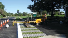 Once the thermoplastic is placed in the impressions it is heated using infrared to melt and set it in place.