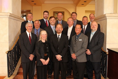 2014 Board and Officers - Top row (from left to right): Greg Lipscomb, Mark DeSchepper, Ryan Wesselschmidt, Kevin Baron, Matthew Finnigan. Middle row: Mike Greene, Sid Kilgore, Patrick Harris, Kevin Warnecke. Bottom row: Patrick O'Brien, Judith O'Day, Ty Conner, Paul DeAndrea, Mike Orzechowski.