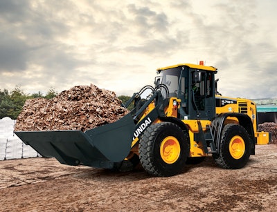 Hyundai's wheel loaders are equipped with the Hi-mate remote monitoring system, which provides access to vital machine service and diagnostic information via any computer or smartphone with Internet access.