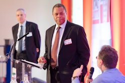 The more than 200 IPAF Summit attendees were also given a clear and compelling presentation on how to communicate and demonstrate their companyade we potential and value to investors by US-based United Rentals. Sharing tips of the trade were Bill Plummer, executive vice-president and CFO (pictured in front), and Fred Bratman, head of investor relations.