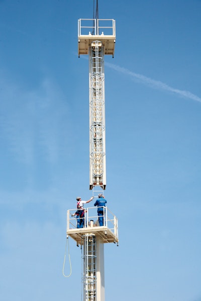 Putzmeister’s new RS 850 Tubular Column Placing System features a fully automatic self-climbing system, and easy-to-assemble, compact design for high-rise pumping.