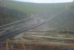 Flygt 2201 pumps with a VFD and transducer, auto control panels, and a Godwin Dri-Prime HL5M diesel-drive pump as a backup pump helped prevent flooding on a hydroelectric power plant construction site.