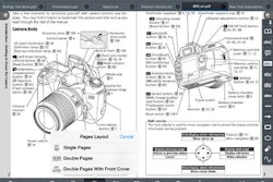 Double-page mode allows the user to view an entire spread.