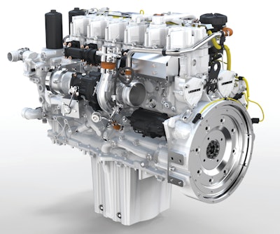 There are many different technologies available. This Liebherr Tier 4 Final engines use selective catalytic reduction (SCR) only, a technology that makes particulate filters unnecessary.