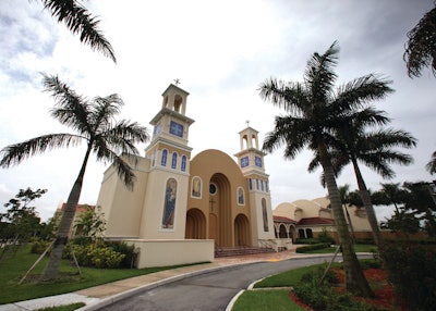 Saint Mary Coptic Orthodox Church presents an old world theme using the adaptability and strength of tilt-up construction.
