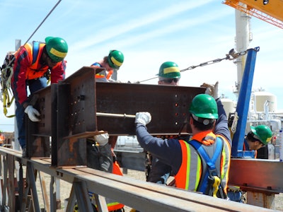 LPR Construction, a SEAA member training and testing center, recently began training 28 new employees. On the first day of training the future Ironworkers learned to install Beamsafe, use personal protection equipment, walk steel, and connect and bolt.