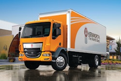 Kenworth K270 Class 6 and K370 Class 7 cabovers are available with wheelbases ranging from 142 to 242 in., in 12-in. increments, to accommodate bodies from 16 to 28 ft.