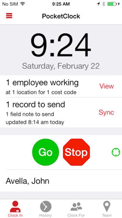 The ExakTime Mobile app helps manage remote employees and crews with a GPS-enabled oversight option.