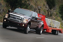 The F-450 has a GCWR of 40,000 lbs., half that of a Class 8 truck.