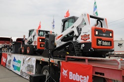 Two loaders rolled off the line during the Millionth Loader ceremony: loader number one-million, a skid-steer loader; and loader number one-million-one, a compact track loader version.