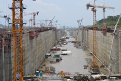 As of the date of my visit, more than 5 million cubic meters of low slump concrete had been placed to create the canal walls.