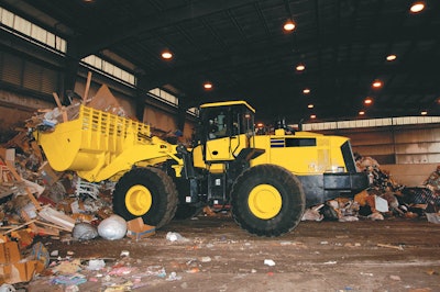 The JRB Refuse/Transfer Bucket features a heavy-duty round tube design with a visibility spill guard to handle heaping loads.