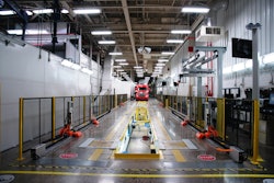 PACCAR received a Manufacturing Leadership Award in the Engineering and Product Technology Leadership category for the Non-Contact Axle Alignment System in place at Peterbilt’s Denton, Texas, manufacturing facility.