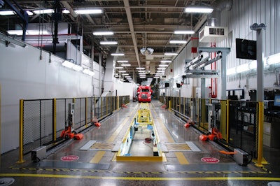 PACCAR received a Manufacturing Leadership Award in the Engineering and Product Technology Leadership category for the Non-Contact Axle Alignment System in place at Peterbilt’s Denton, Texas, manufacturing facility.