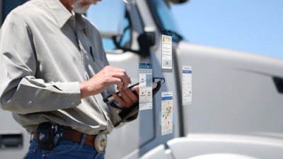 Volvo Trucks is complementing its Remote Diagnostics connected vehicle platform with the introduction of fleet management services provided by Telogis, a leading provider of cloud-based location intelligence software. The Volvo integrated connected vehicle hardware, standard on new Volvo trucks, allows motor carriers to utilize the Telogis fleet, compliance and navigation services, while eliminating hardware purchases and installation costs traditionally associated with fleet management systems. (Photo courtesy of Telogis)