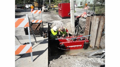 The HammerHead HB100 hydraulic pulling machine was partially submerged throughout the pulls. No electric components provides the ability to perform well even underwater.