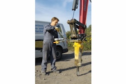 When a hydraulic breaker requires manual greasing, Atlas Copco recommends adding grease every two hours.