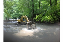 JS McCullough has not had any issues with pins and bushings, despite the dredging application. The company greases the buckets two to three times a day.