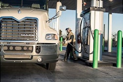 A driver fuels a Mack Pinnacle Axle Back model. To help customers maximize their ROI, Mack announced it's now working with an organization to help navigate the grant process to obtain funding for alternative fuel- and clean diesel-powered vehicles.