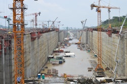 As of the date of my visit, more than 5 million cubic meters of low slump concrete had been placed to create the canal walls.