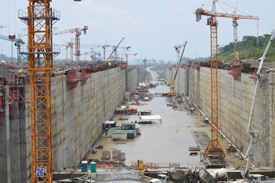 As of the date of my visit, more than 5 million cubic meters of low slump concrete had been placed to create the canal walls.