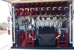 For lube trucks used in colder environments, spec'ing an enclosed, heated lube body will keep fluids at an appropriate temperature for ease of transfer and maximum flow rate.
